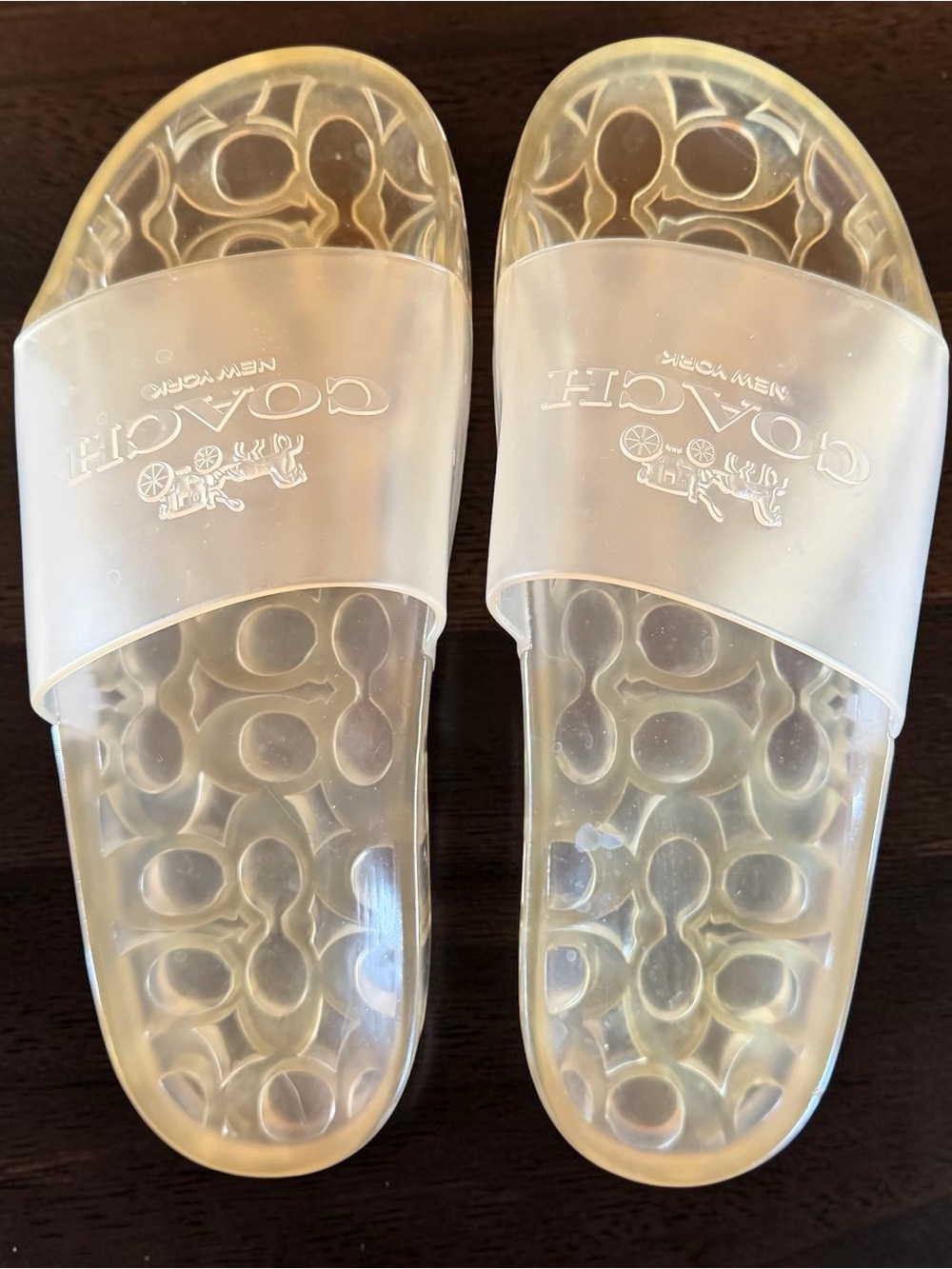 Coach Clear Translucent Jelly Slide Sandals - Size 9